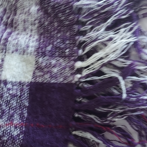 Plaid Purple Poncho - Picture 8 of 9